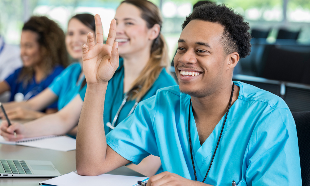 Group of nurses in a classroom
